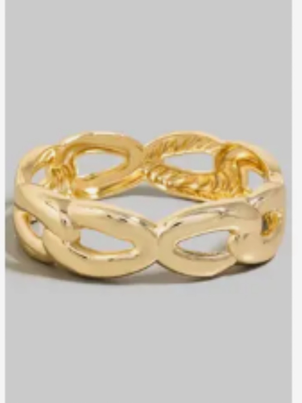 Stainless Steel Solid Chain Hinge Bangle Bracelet